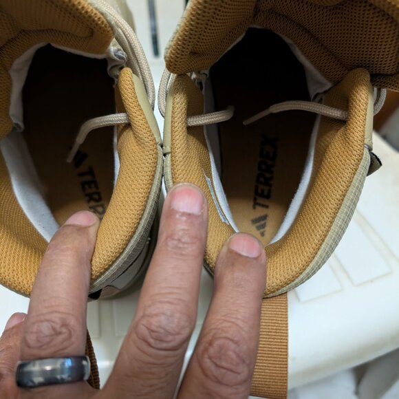 Adidas Terrex Unity Leather Mid RAIN.RDY Hiking Shoes Sneakers Tan - Size 9 - Picture 5 of 7